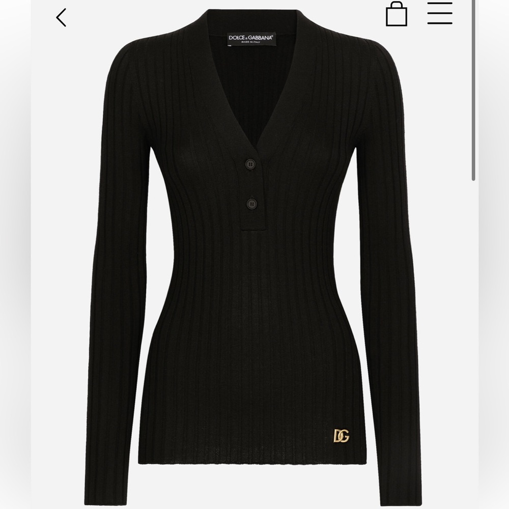 NWT Dolce & Gabanna Wool flat-rib sweater size 38 black authentic